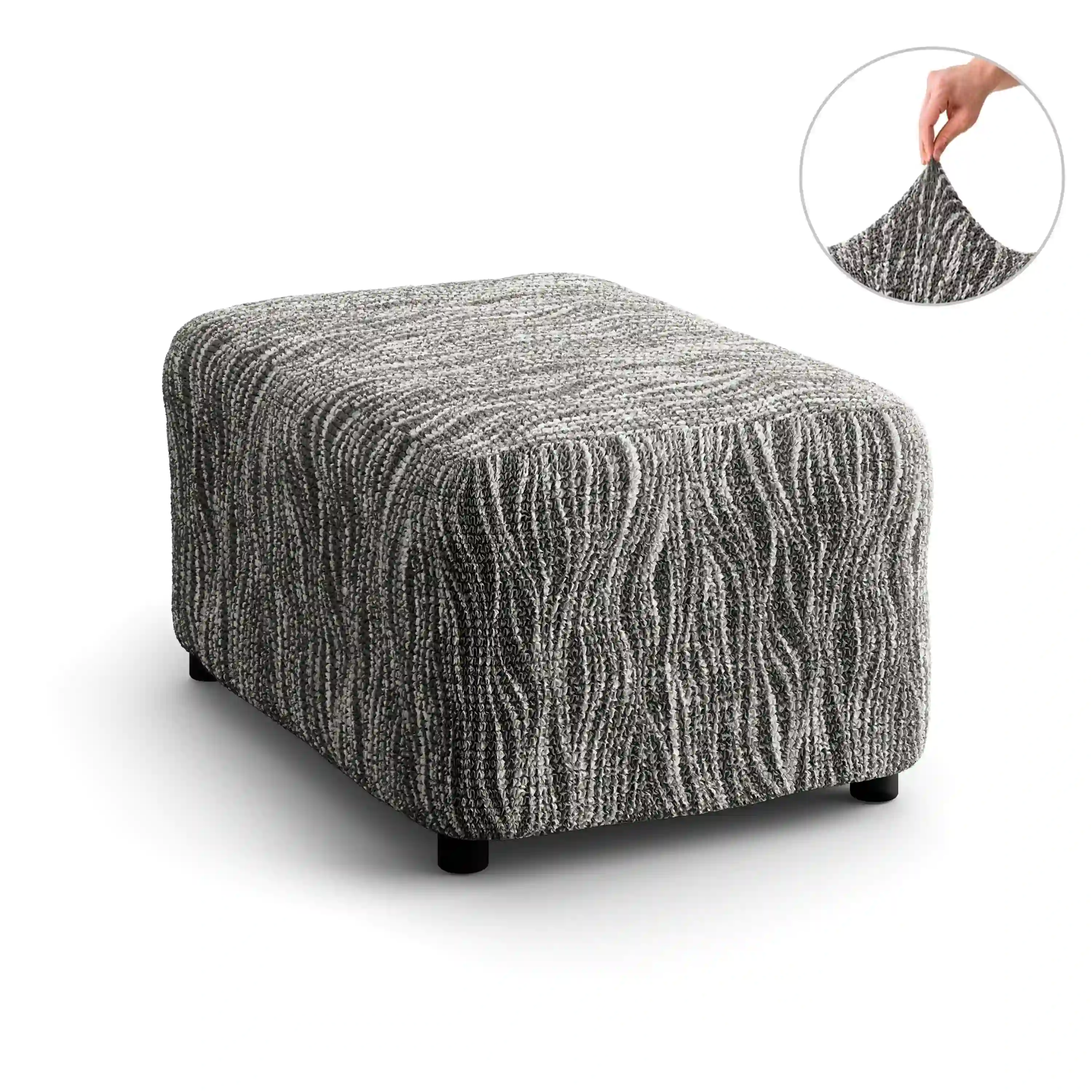 Footstool Cover - Universo Grey, Microfibra Printed